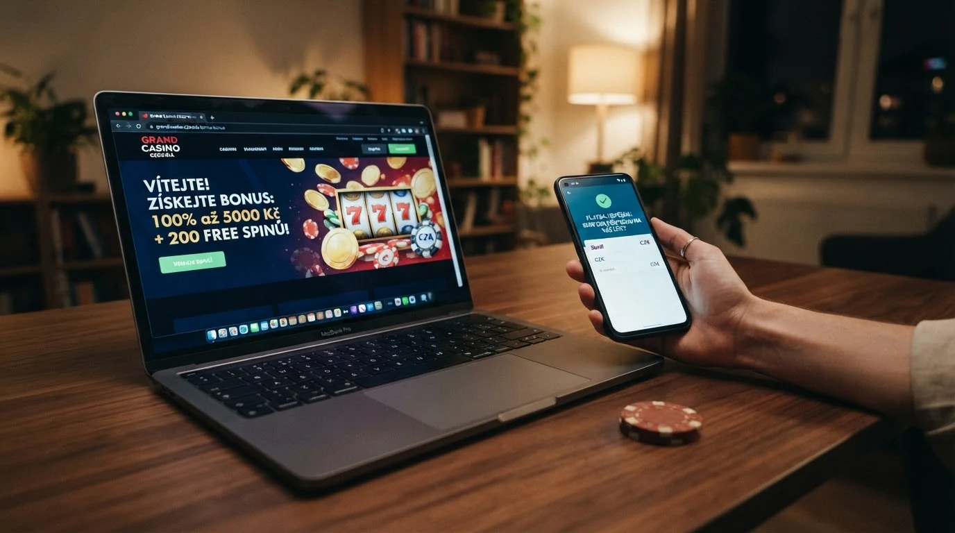 Propagační banner uvítacího bonusu online casina s nabídkou volných zatočení a bonusových prostředků
