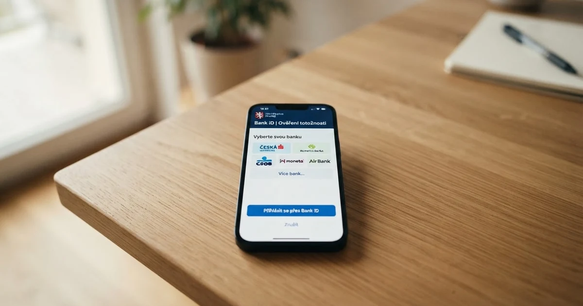 Výběr banky na obrazovce při ověřování identity přes Bank iD v online casinu