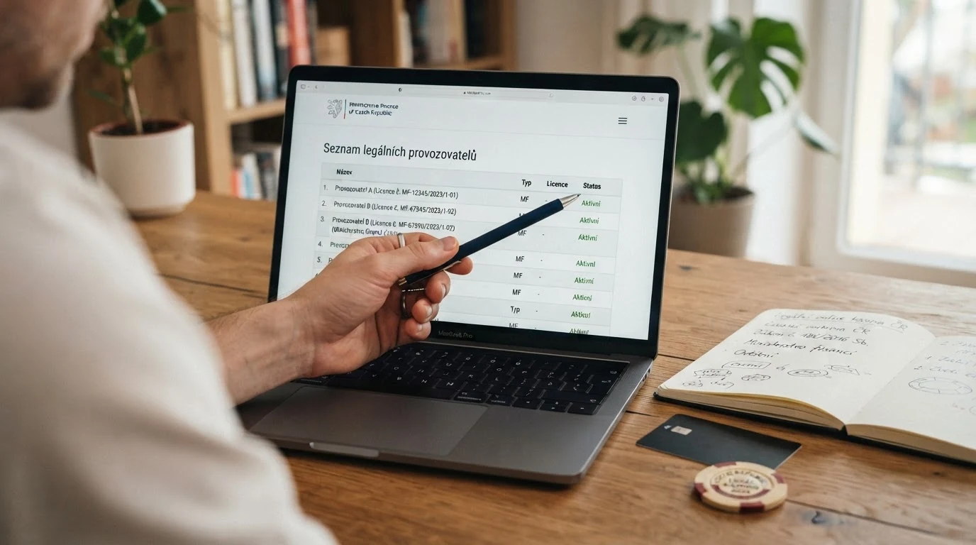 Úřední výpis z online registru Ministerstva financí ČR — seznam legálních provozovatelů hazardních her.