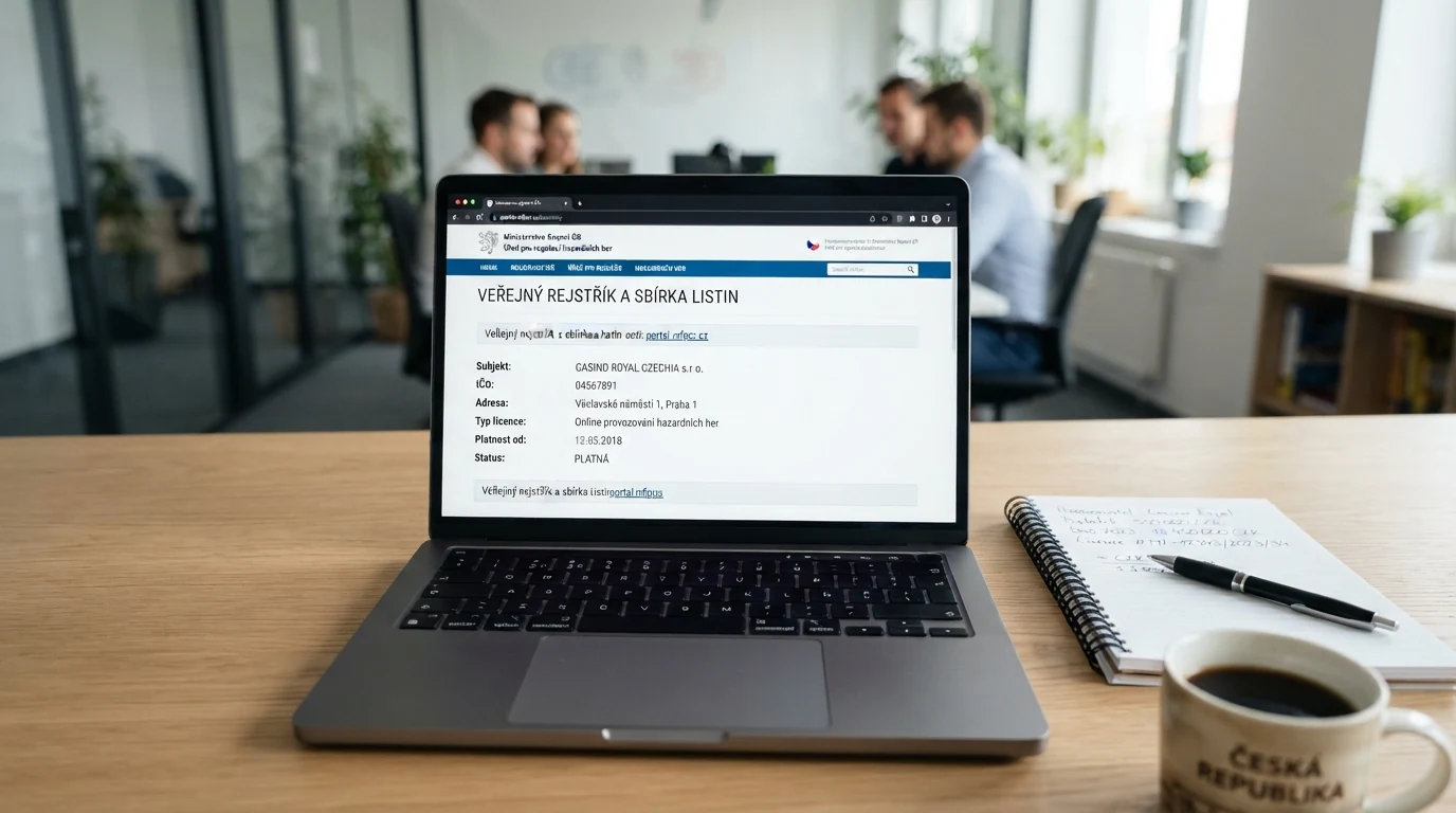 Úřední dokument nebo výřez z veřejného registru MF ČR s viditelným logem ministerstva