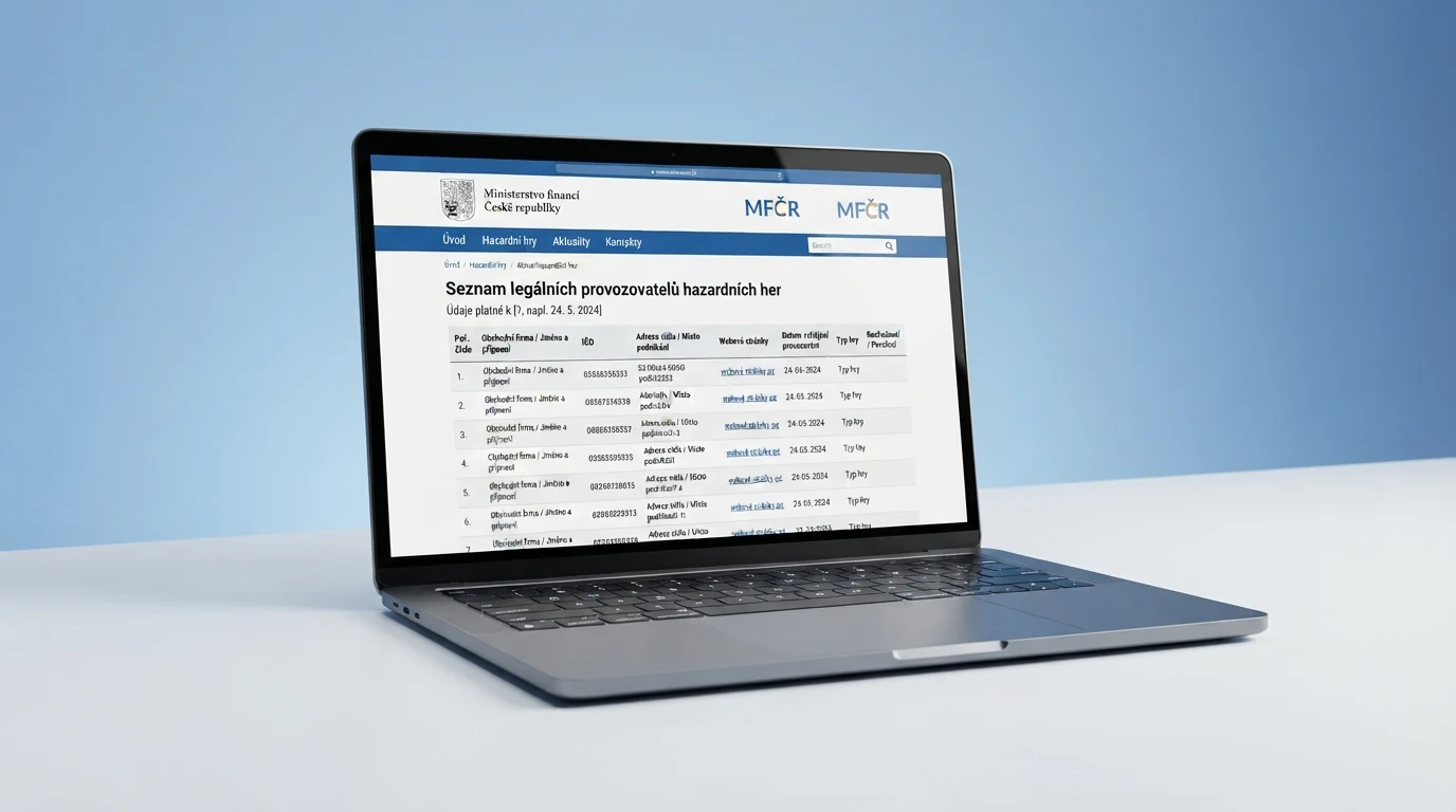Seznam legálních provozovatelů hazardních her na webu Ministerstva financí