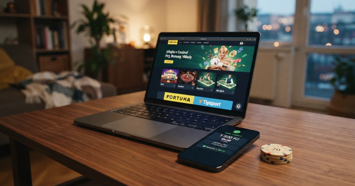 Logo Skrill a rozhraní online casina na obrazovce notebooku a mobilního telefonu