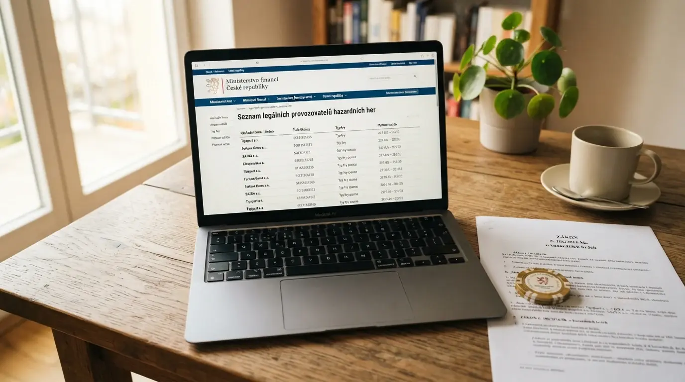 Snímek oficiálního seznamu legálních provozovatelů hazardních her vedeného Ministerstvem financí ČR na webu mf.gov.cz.