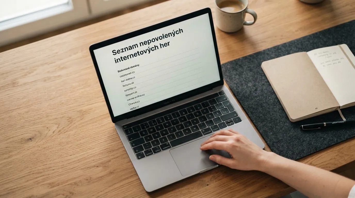 Výřez ze Seznamu nepovolených internetových her MF ČR