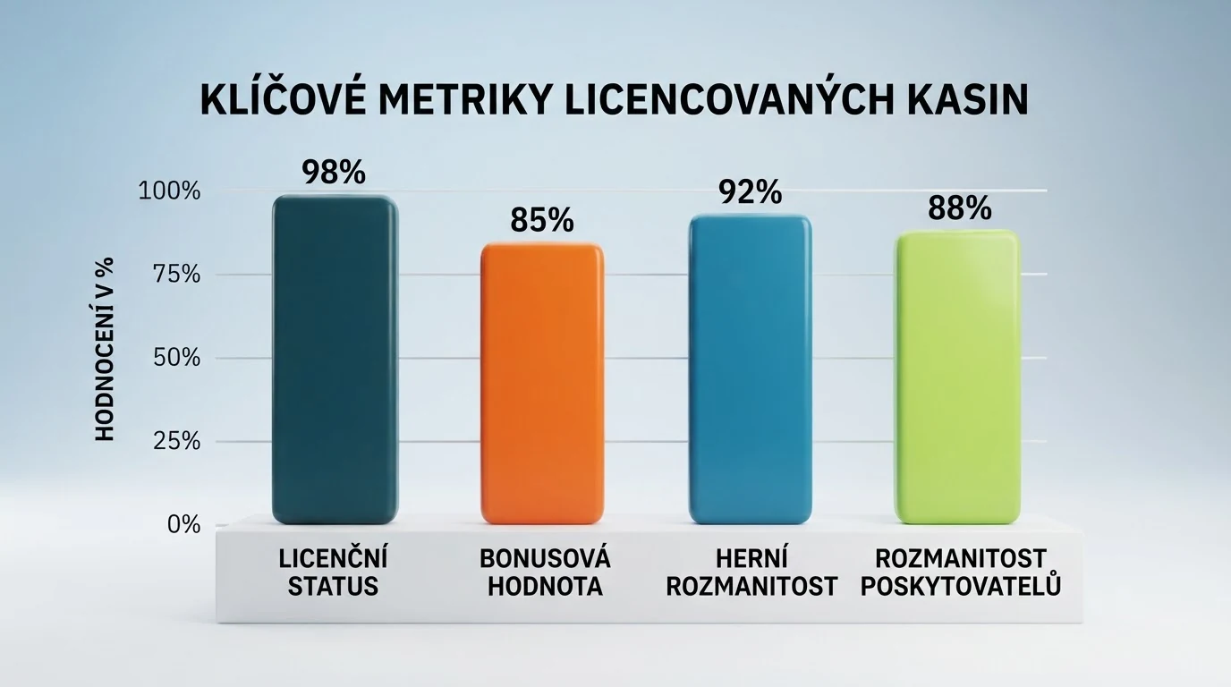 Porovnávací tabulka deseti českých online casin s bonusy a počty automatů