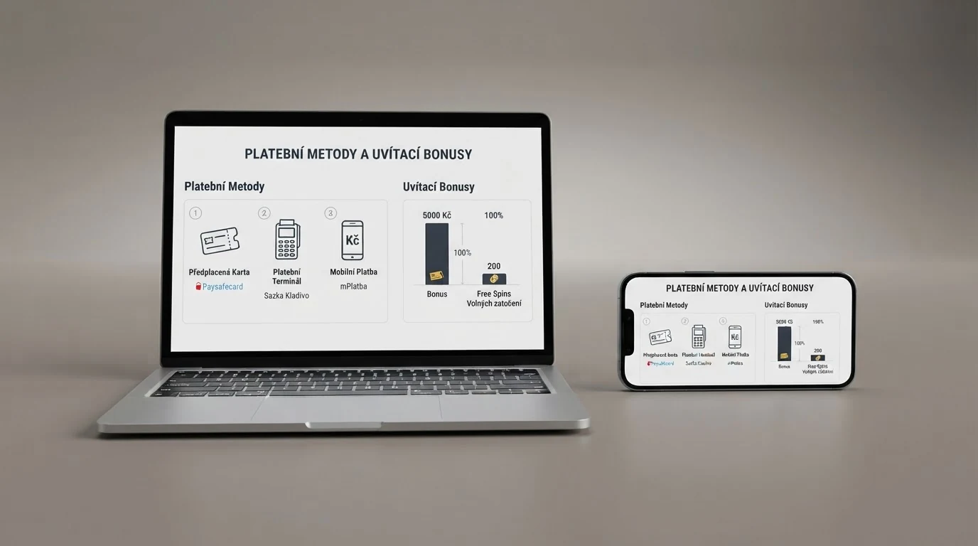 Srovnávací tabulka online kasin s Google Pay na displeji notebooku vedle mobilního telefonu